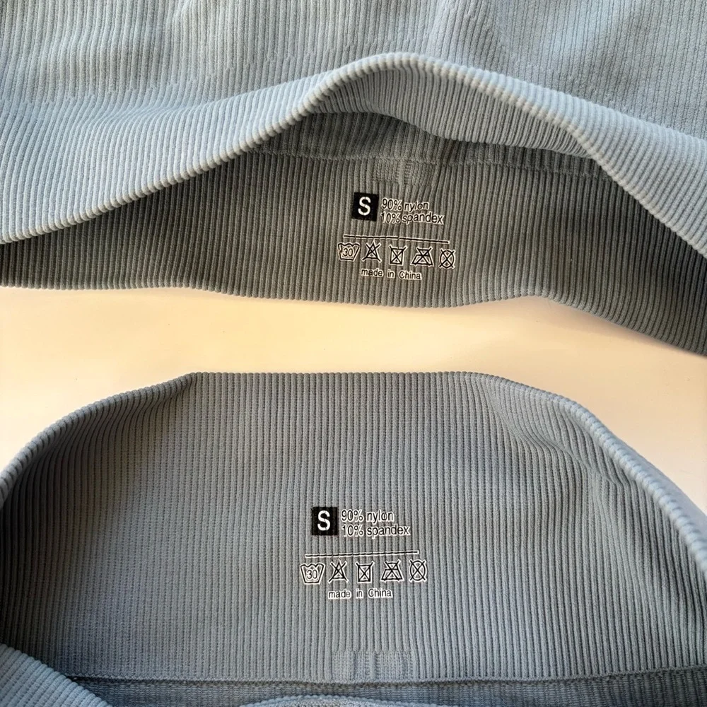 Women's Work out Sets Sage Green White LOT OF TWO sets Stretchy Size XS
